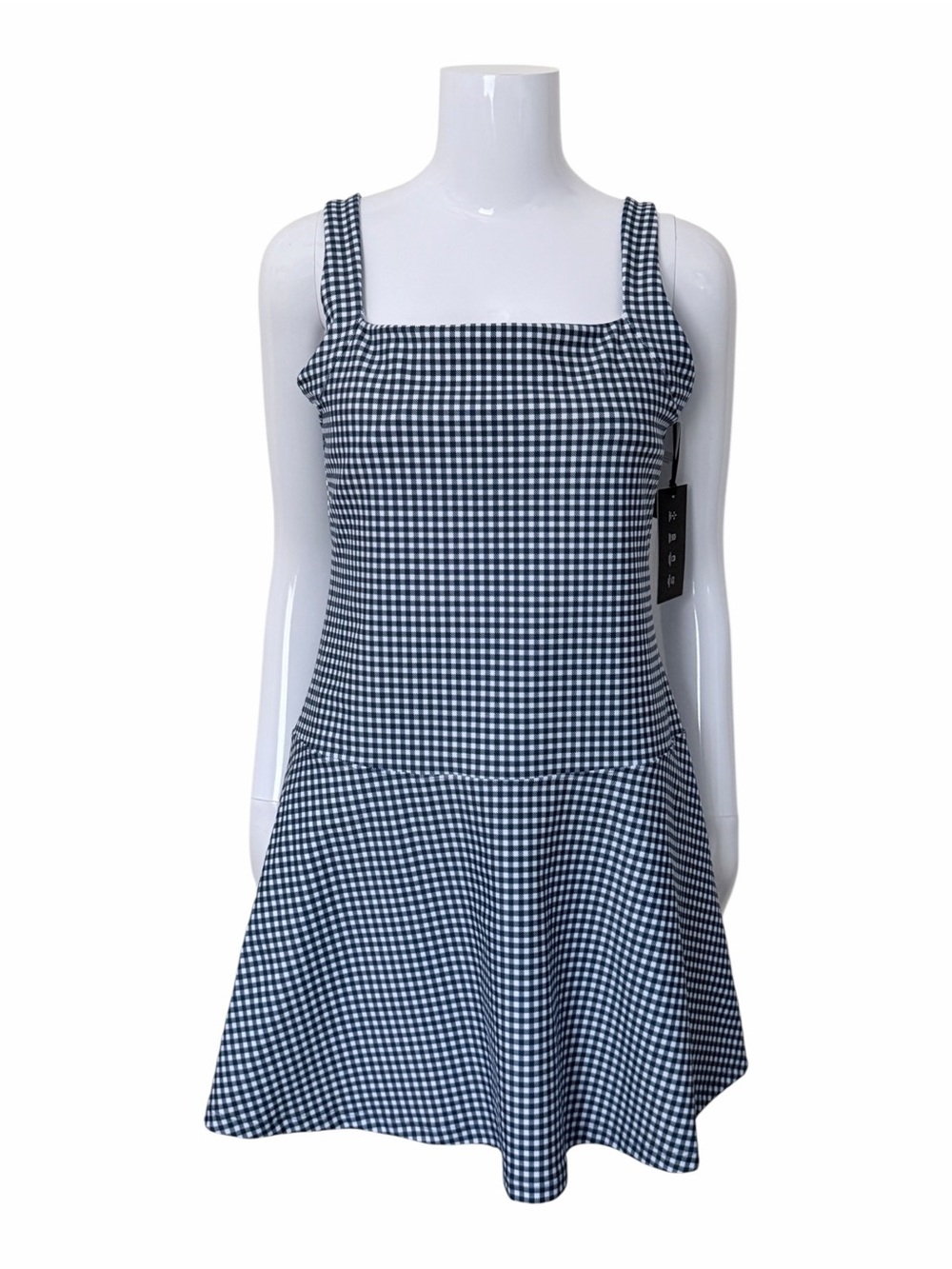 NEW YPB SculptLUX Gingham Square Neck Drop Waist Active Dress Size Large - Picture 2 of 7